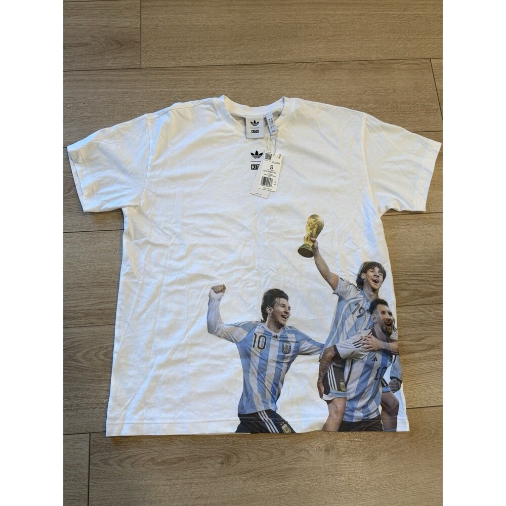 Kith & Messi for adidas Football World Cup Soccer Graphic T-shirt White Size S